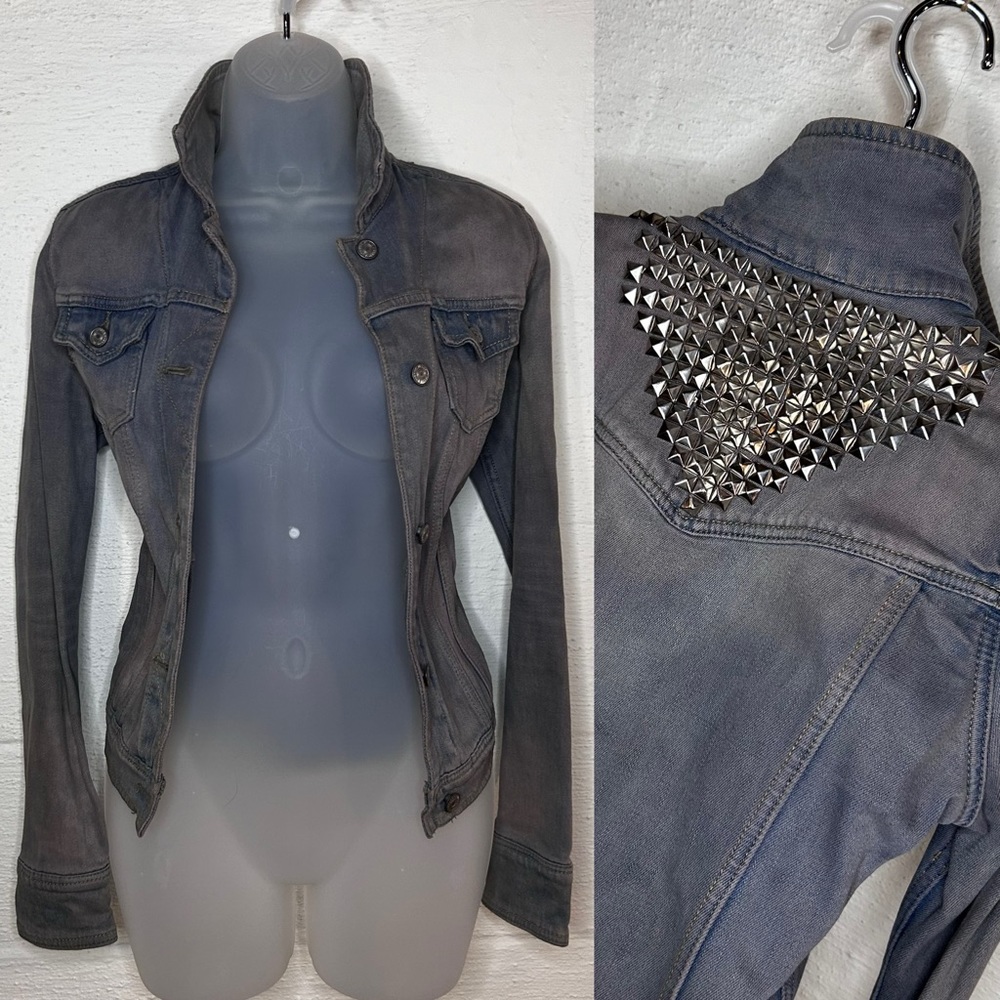 DIY studded jean jacket